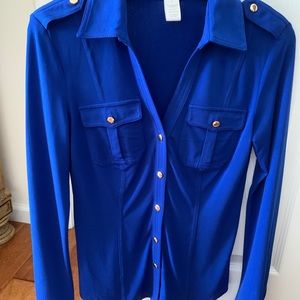 Cache royal blue button down NWOT
